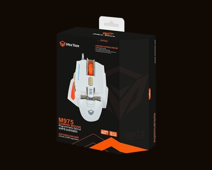 Meetion MT-M975 USB Corded Gaming Mouse Black - Image 4