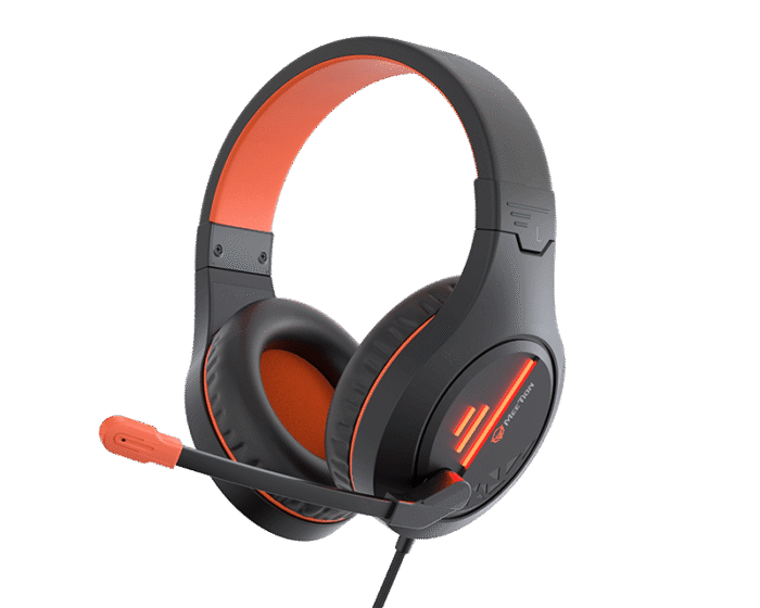 Meetion MT-HP021 Gaming Headset Backlit 3.5mm Audio Pin *1 with  Audio and USB - Black Orange - Image 3