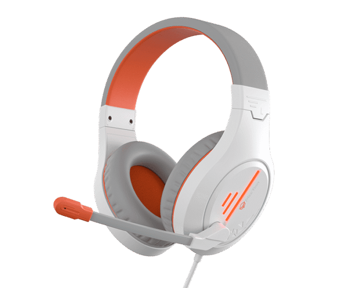 Meetion MT-HP021WO Gaming Headset Backlit 3.5mm Audio Pin *1 with  Audio and USB - White Orange - Image 3