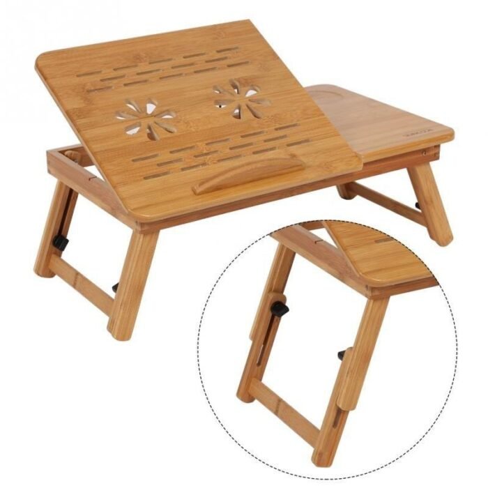 Wooden Bamboo Desk Adjustable Portable Table - Image 3