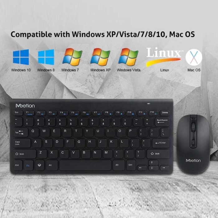 Meetion 2.4G Wireless Mini Combo 4000 (KB&Mouse) Black &  White - Image 3