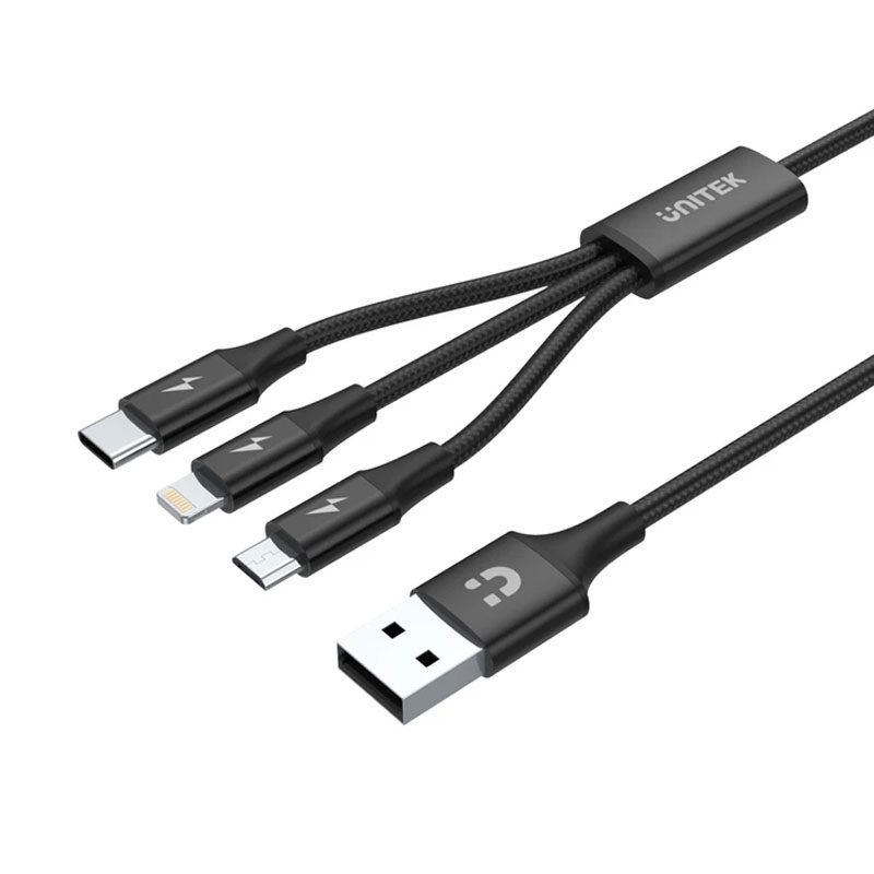 C14049BK.jpg Unitek C14049BK 3-in-1 USB Charging Cable - Image 1