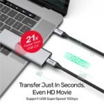 Unitek C14082ABK USB-C Cable 1m With 4K@60Hz, 10Gbps Data & PD 100W - Image 2