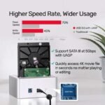 Unitek Y-3026 USB3.0 to SATA6G 2.5”/3.5” Dual Bay Hard Disk Docking Station - Silver - Image 2