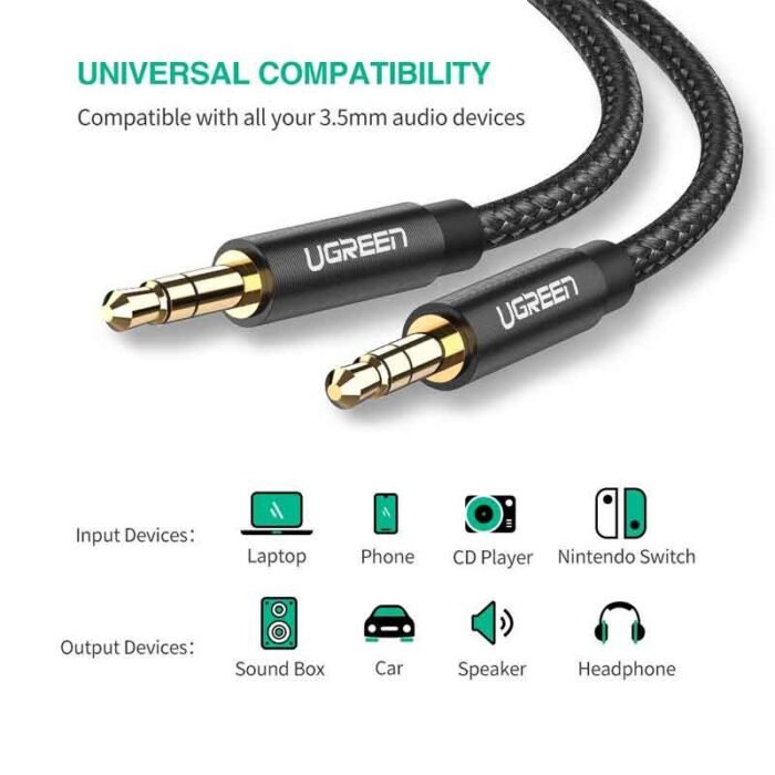 uGreen 3.5mm Male to Male audio cable 1M - Image 2