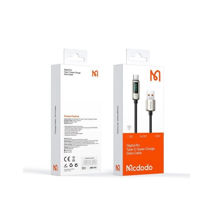 MCDODO CA-8691 CABLE DIGITAL PRO SUPER CHARGE TYPE C 5A 1.2M - Image 3