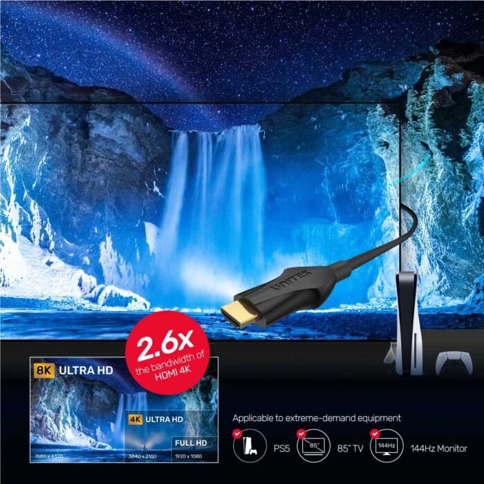 Unitek 8K Ultra High Speed HDMI Cable-Black - Image 2