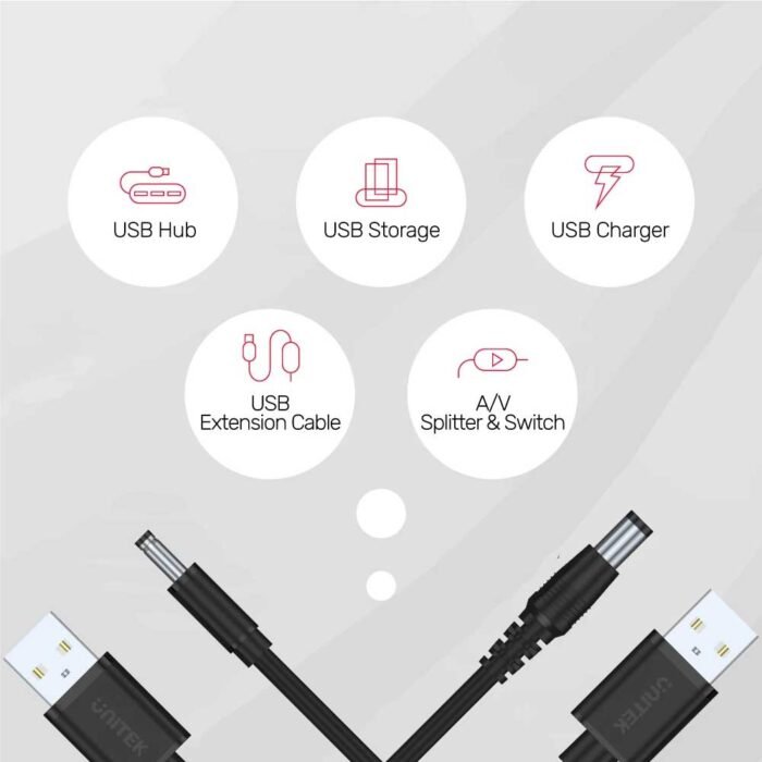 Unitek Y-C495BK 1M, USB AM To DC3.5*1.35MM Male Cable - Image 4