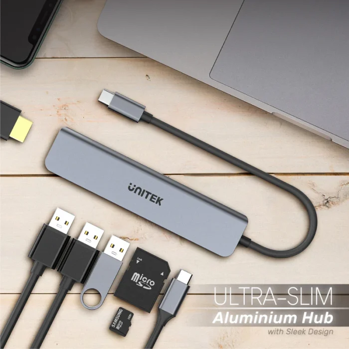 Unitek uHUB S7+ 7-in-1 USB-C 5Gbps Hub with 4K HDMI and 100W Power Delivery - Image 5