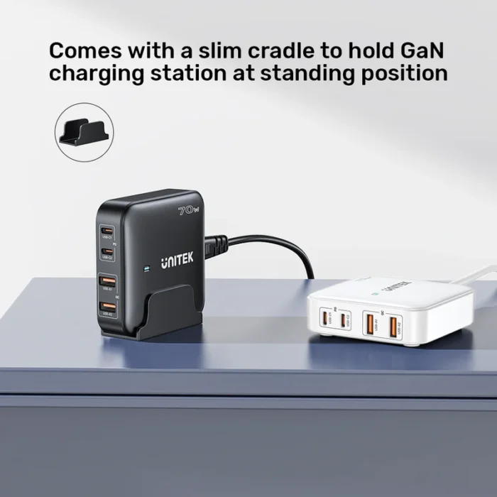 Unitek 70W Desktop Charger  4in1 GaN - white - Image 6