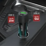 Unitek Powertrain Duo 38W Two Ports Car Charger with PD and QC - Image 5