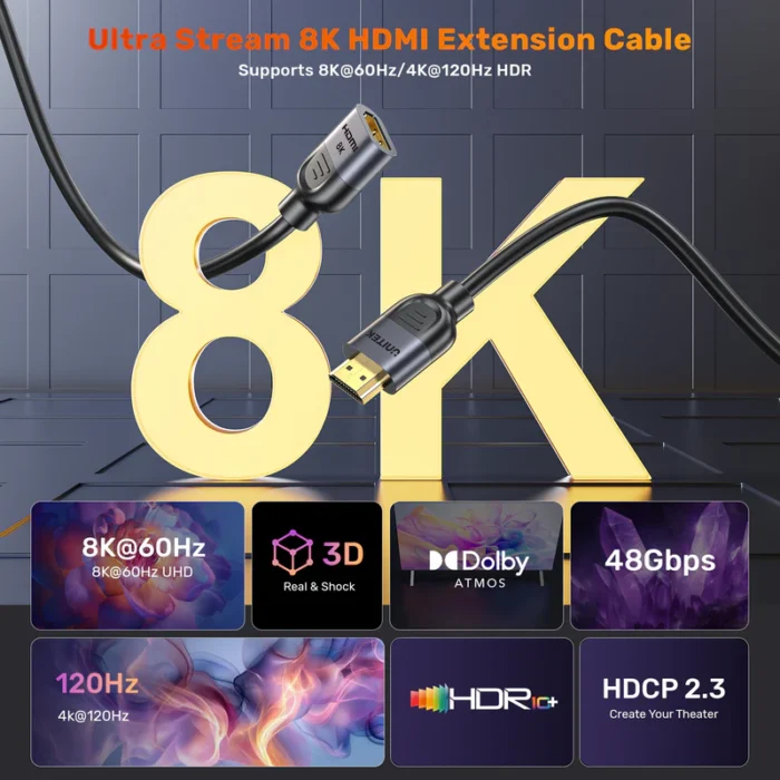 Unitek Ultra Stream 8K HDMI Extension Cable - Image 6
