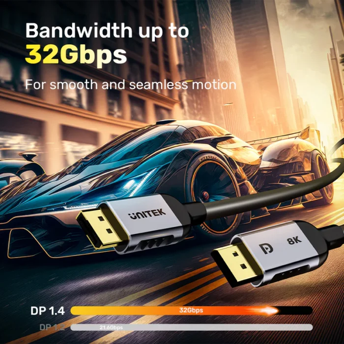 Unitek 8K DisplayPort 1.4 Male to Male Cable (8K) - Image 5