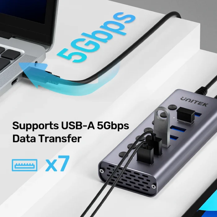 Unitek 7-in-1 Individual Switches Hub - Image 6