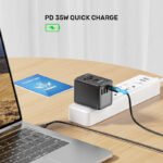 Unitek 35W Universal Travel Adapter with EU/UK/US/AU Plugs, Black - Image 6