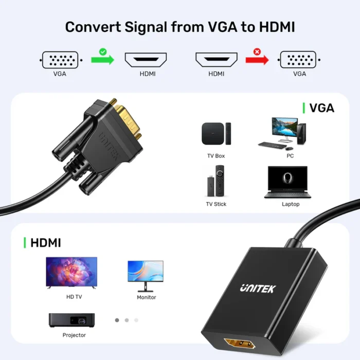 Unitek VGA to HDMI Adapter - Image 5