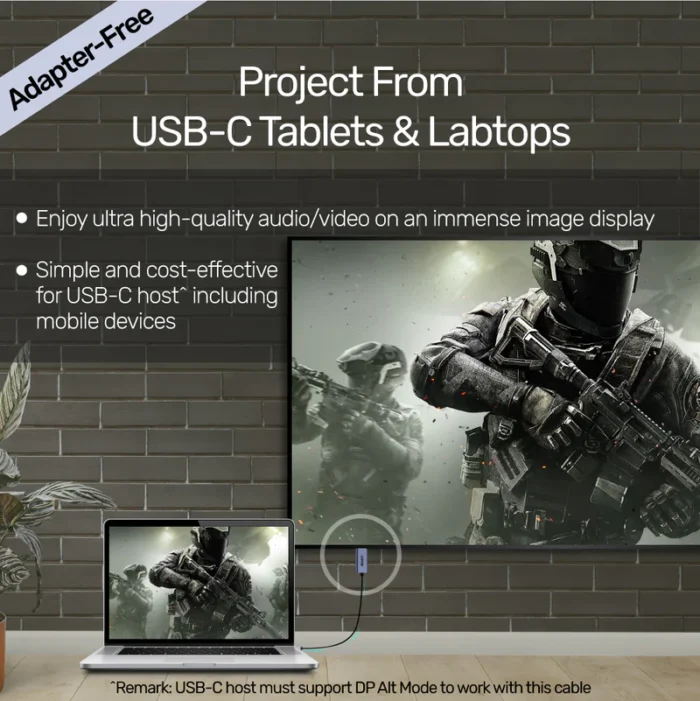 Unitek 4K 60Hz USB-C to DisplayPort 1.2 Cable - Image 5