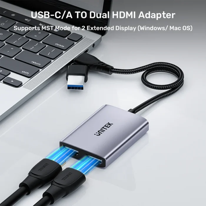 Unitek USB C/A Dual HDMI Adapter - Image 4