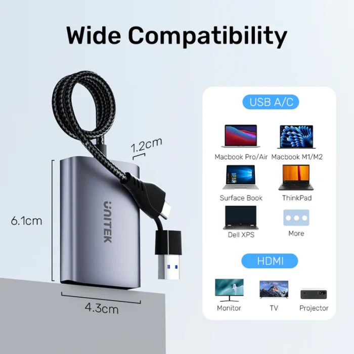Unitek USB C/A Dual HDMI Adapter - Image 7