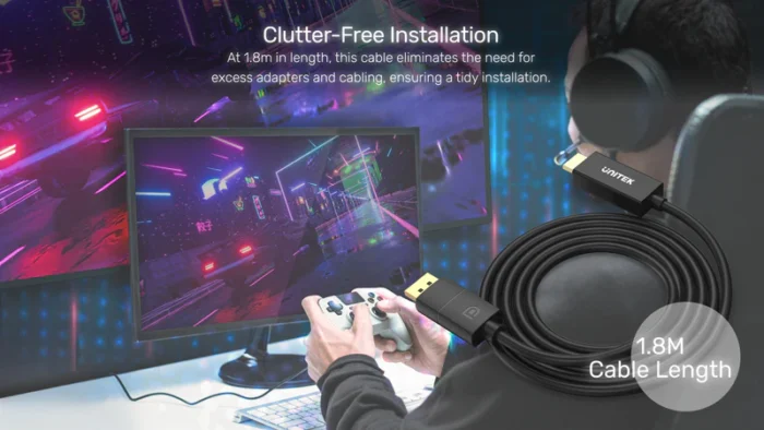 Unitek DP 1.2 to HDMI 4K Cable 1.8M - Image 7