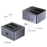 Unitek 10Gbps Dual-Bay SATA Docking Station - Image 4
