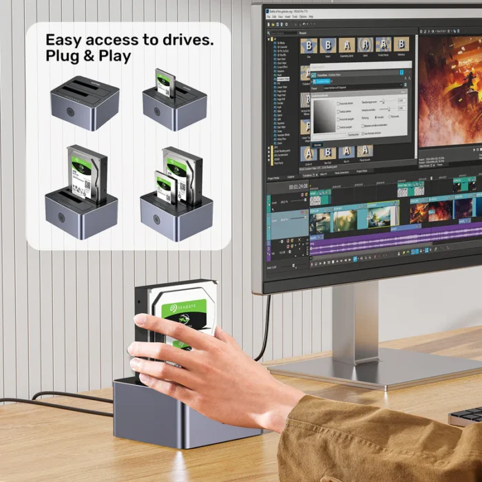 Unitek 10Gbps Dual-Bay SATA Docking Station - Image 6