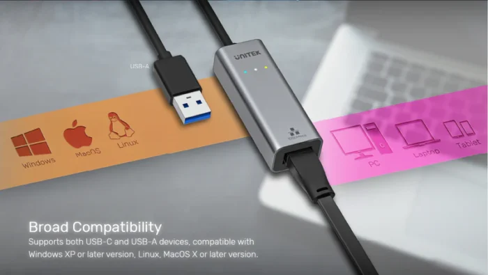 Unitek USB-A to Gigabit Ethernet Adapter - Image 5