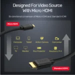 Unitek 4K 60Hz High Speed Micro HDMI to HDMI Cable 2M - Image 4