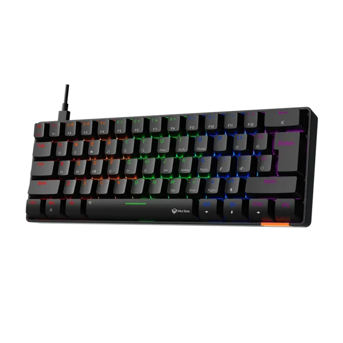 Meetion Mechanical Keyboard Rainbow MT-MK005 with Type C- Mini - Black - Image 8