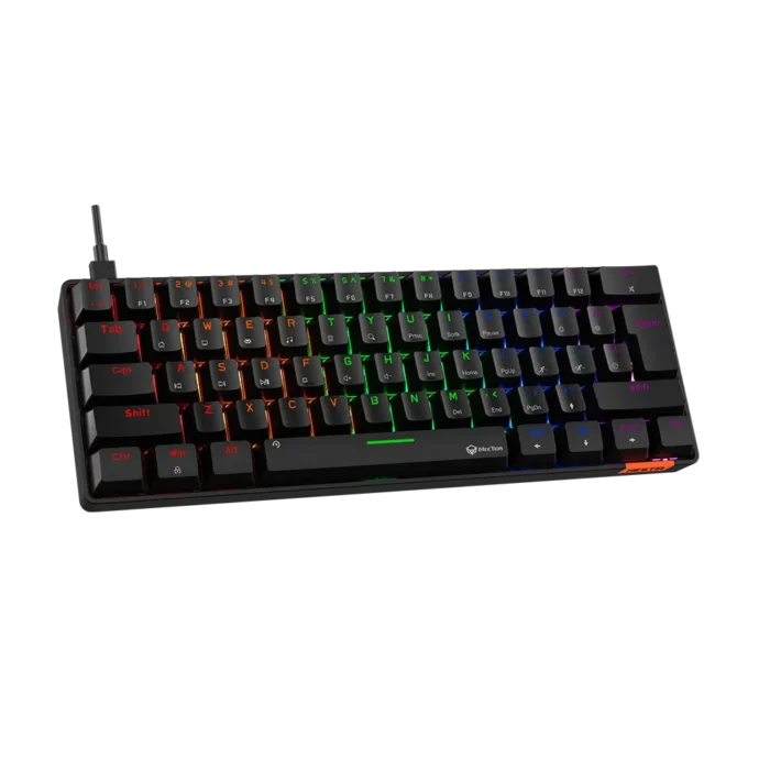 Meetion Mechanical Keyboard Rainbow MT-MK005 with Type C- Mini - Black - Image 7