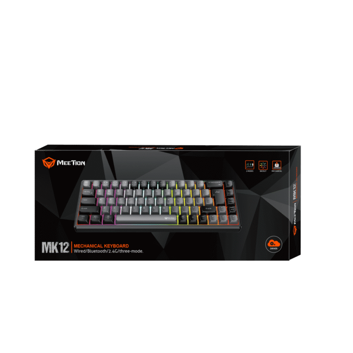 Meetion MK12 65% Tri-Mode RGB Mechanical Keyboard (2.4G wireless, Bluetooth, and wired) - Image 8