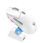 Meetion GW38 Wireless Tri-Mode Mouse with Magnetic Charging Dock - White