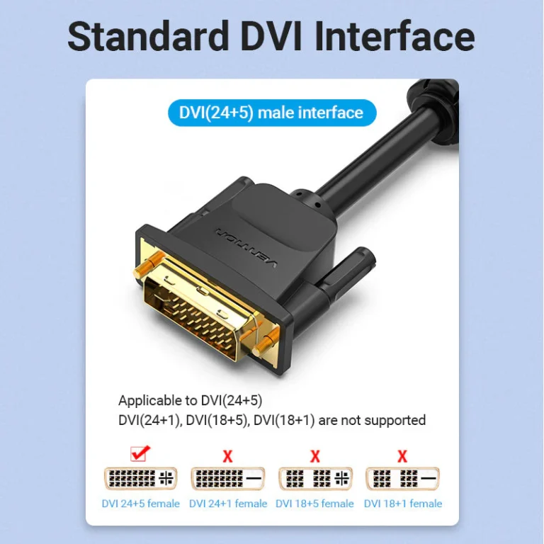 Vention DVI(24+5) to VGA Cable Black - Image 7