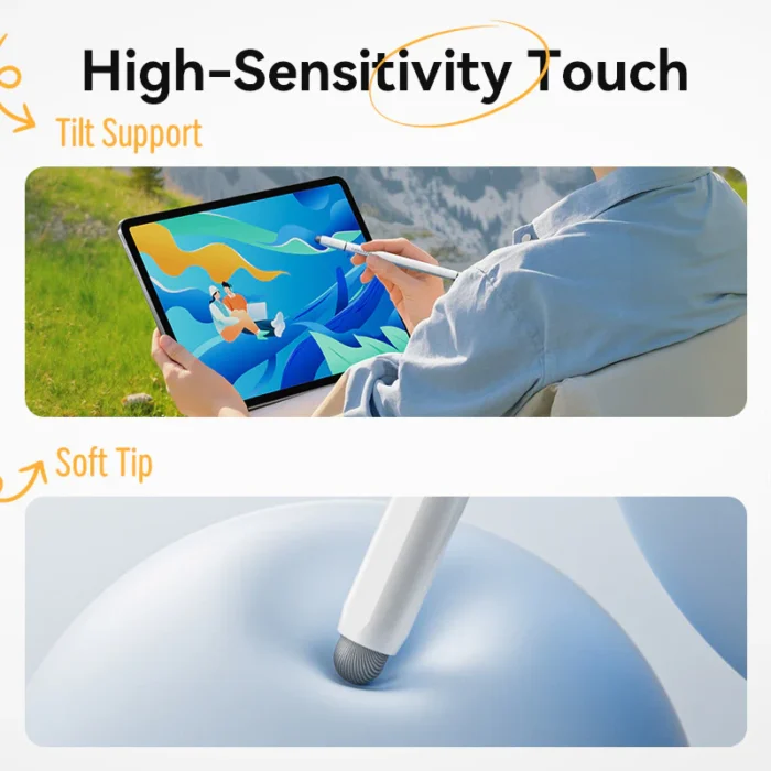 Vention 3-in-1 Magnetic Stylus Pen White Aluminum Alloy Type - Image 5