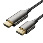 Vention Cotton Braided 8K DisplayPort Male to HDMI Male Cable 1.8M Black