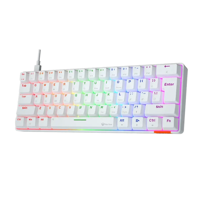 Meetion Mechanical Keyboard Rainbow MT-MK005 with Type C- Mini - White - Image 6