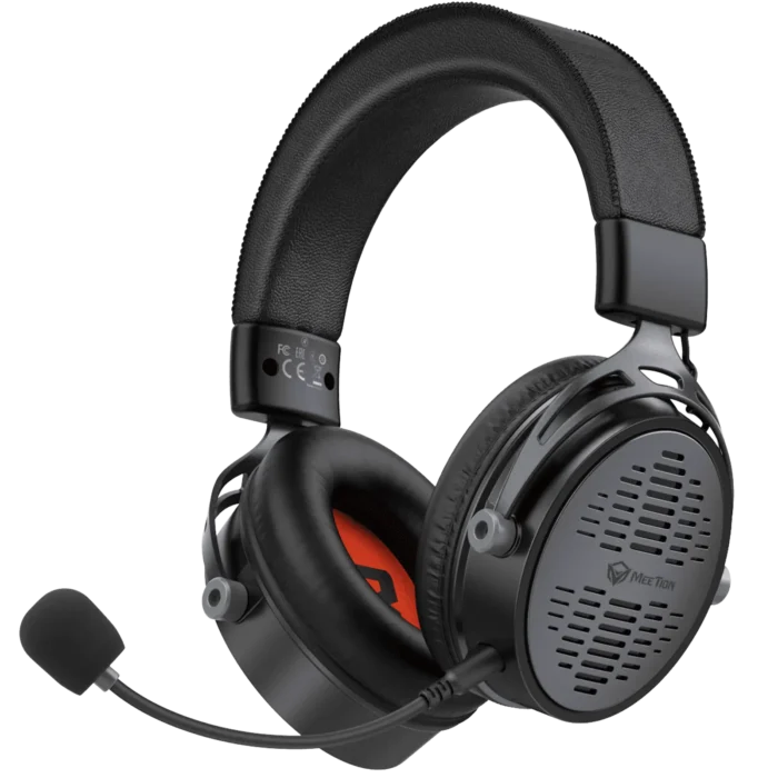 Meetion BTH013 50MM Wireless Surround Sound Gaming Headset Tri-Mode Leather Form Black - Image 2