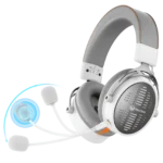 Meetion BTH013 50MM Wireless Surround Sound Gaming Headset Tri-Mode Leather Form White - Image 5
