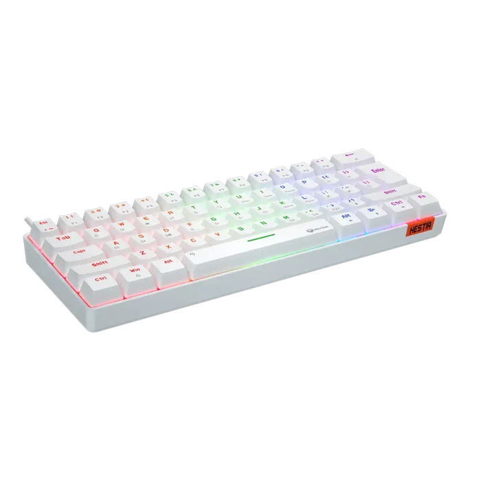 Meetion Mechanical Keyboard Rainbow MT-MK005 with Type C- Mini - White - Image 7