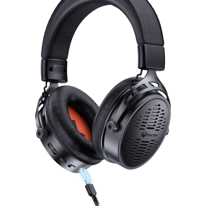 Meetion BTH013 50MM Wireless Surround Sound Gaming Headset Tri-Mode Leather Form Black - Image 3