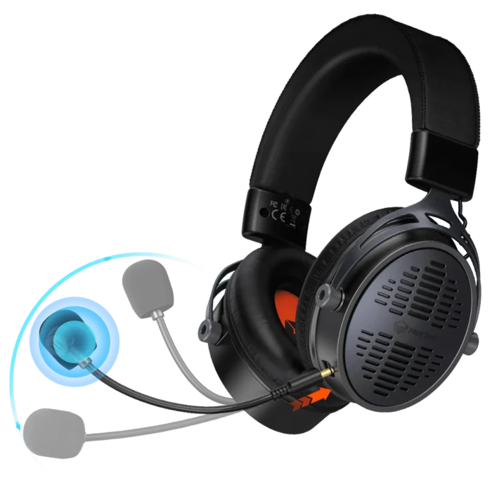 Meetion BTH013 50MM Wireless Surround Sound Gaming Headset Tri-Mode Leather Form Black - Image 4