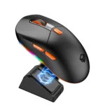 Meetion GW38 Wireless Tri-Mode Mouse with Magnetic Charging Dock (2.4G wireless, Bluetooth, and wired) - Black