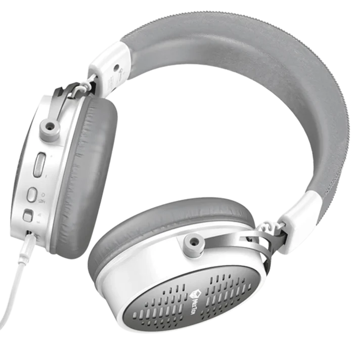 Meetion BTH013 50MM Wireless Surround Sound Gaming Headset Tri-Mode Leather Form White - Image 4
