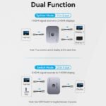 Vention 2-Port Bi-Directional 8K HDMI Switcher Gray Aluminium Alloy Type - Image 6