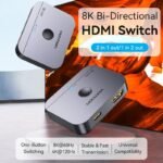 Vention 2-Port Bi-Directional 8K HDMI Switcher Gray Aluminium Alloy Type - Image 2