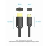Vention Mini HDMI to HDMI 4K HD Cable Black - Image 7
