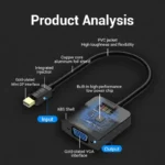 Vention Mini DP to VGA Converter 0.15M Black - Image 2