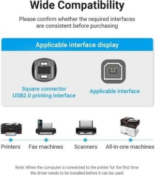 Vention USB 2.0 A Male to B Male Printer Cable - Image 4