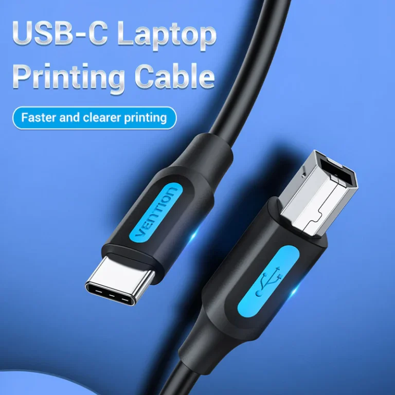 Vention USB 2.0 C Male to B Male 2A Cable 2M Black - Image 2