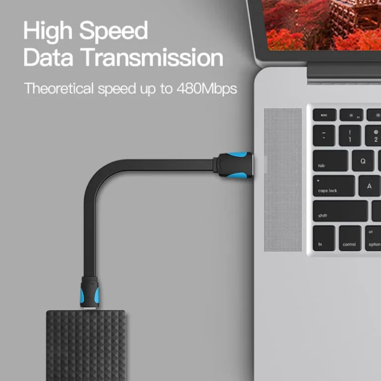 Vention Flat USB2.0 A Male to Mini 5 Pin Cable - Image 2